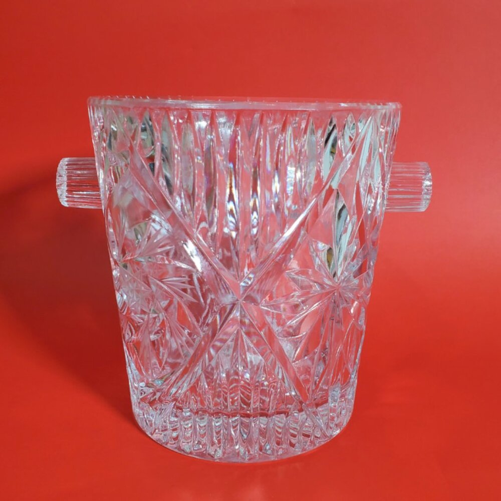 Vintage MCM Crystal Glass Wine Cooler / Ice Cube Holder